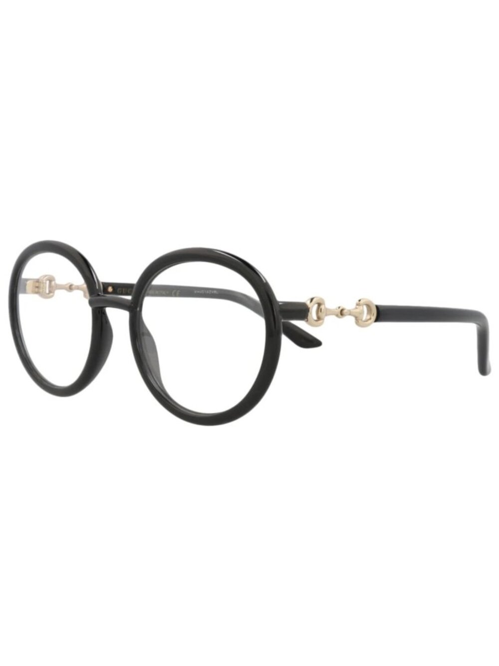 New Gucci Women's Eyeglasses Round Oval Injection Frame Black Black Transparent